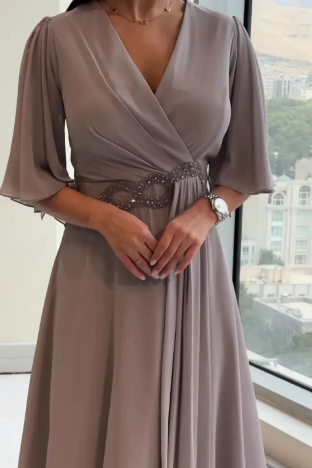Chloe | Elegant Long Dress in Fabric