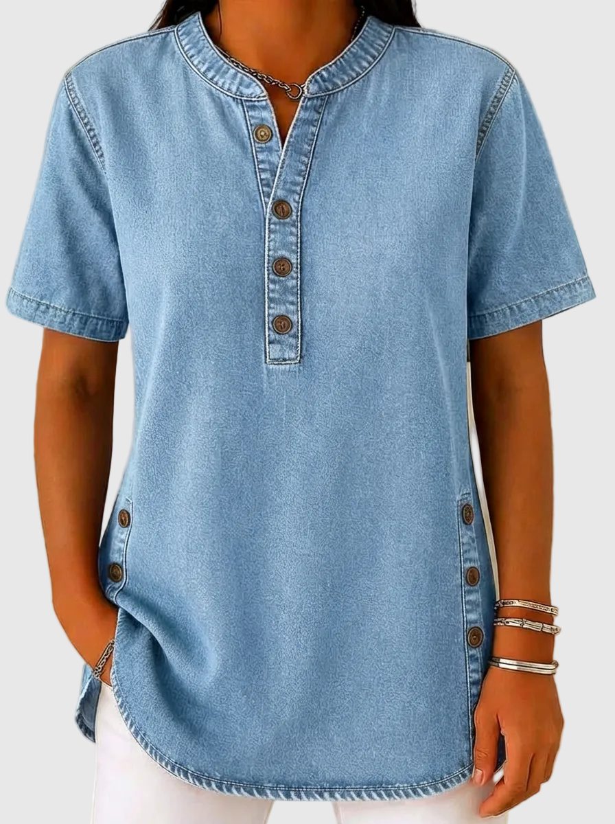 Hannah | Denim Blouse with a Loose Fit