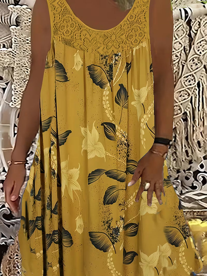 Savannah | Loose Sleeveless Maxi Dress With Round Neck