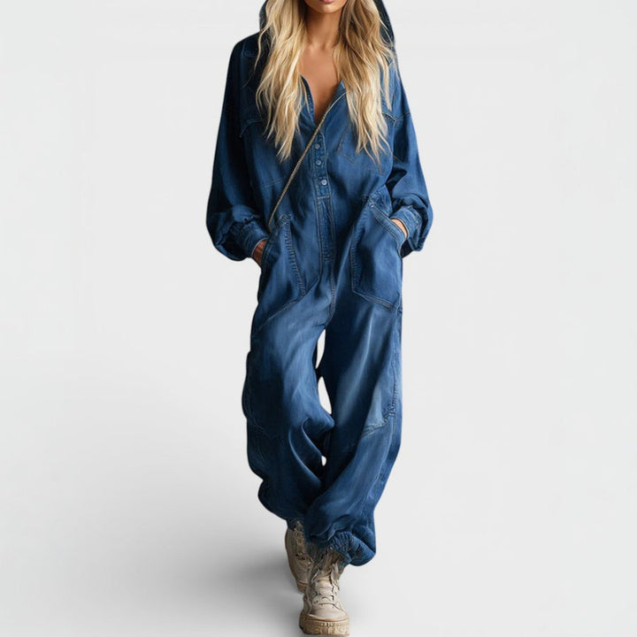Delilah | Long Sleeve Hooded Jumpsuit with Pockets