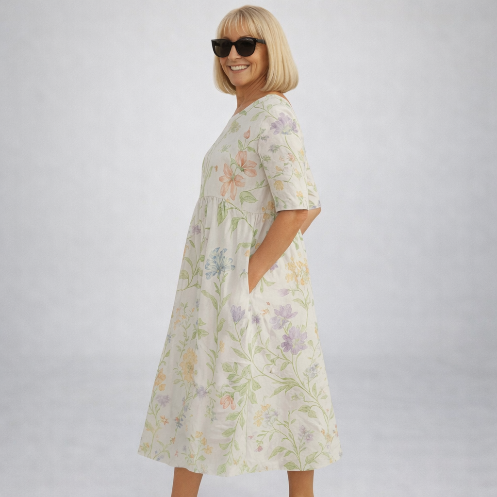 Zoey | Midi Floral Dress with Pockets