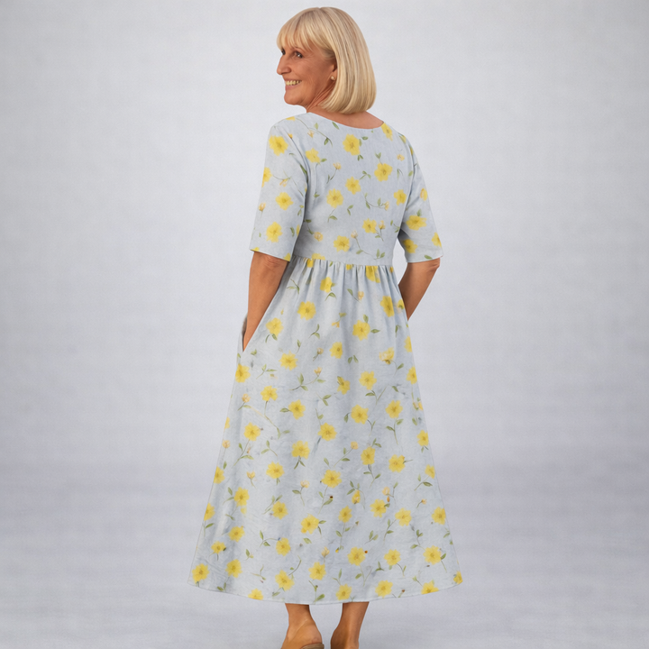 Zoey | Midi Floral Dress with Pockets