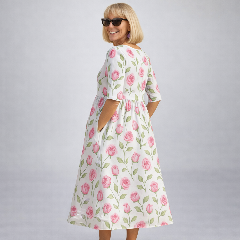 Zoey | Midi Floral Dress with Pockets