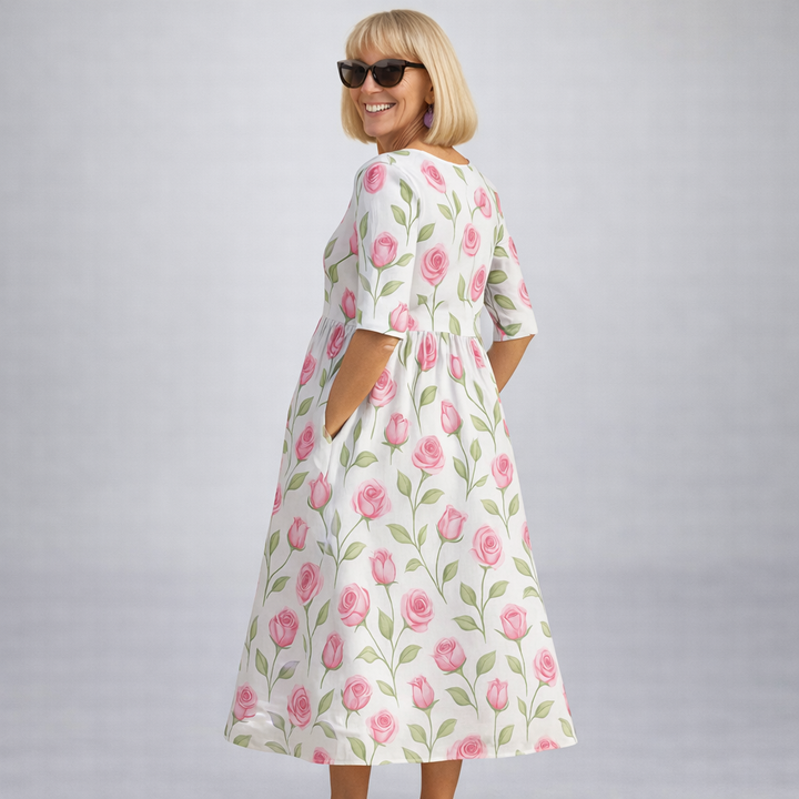 Zoey | Midi Floral Dress with Pockets