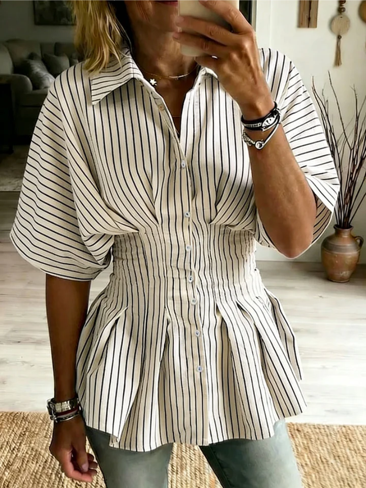 Sudeeksha | Short Sleeve Blouse With Button