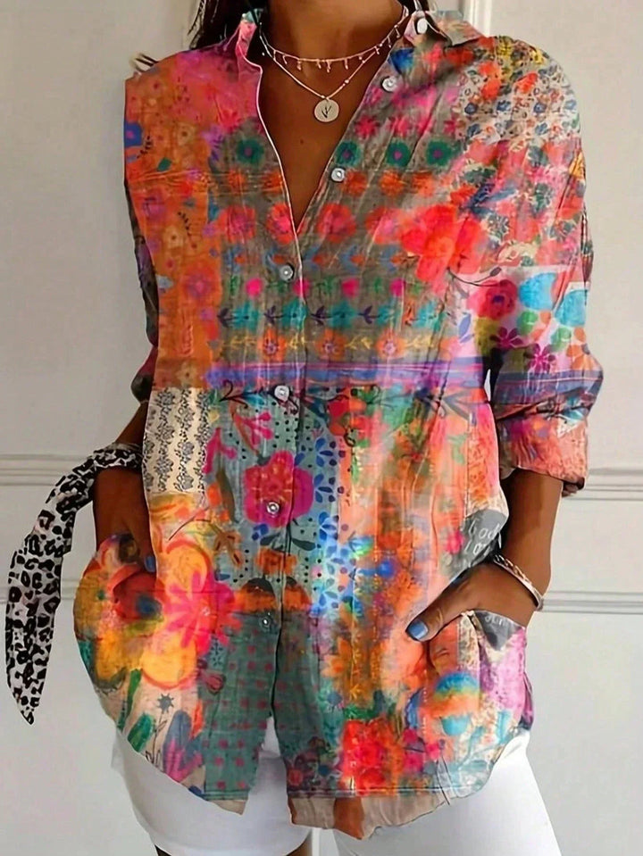 Brooklyn | Elegant Long Sleeve With Colorful Pattern Shirt