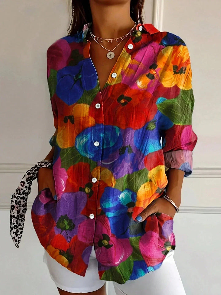 Brooklyn | Elegant Long Sleeve With Colorful Pattern Shirt
