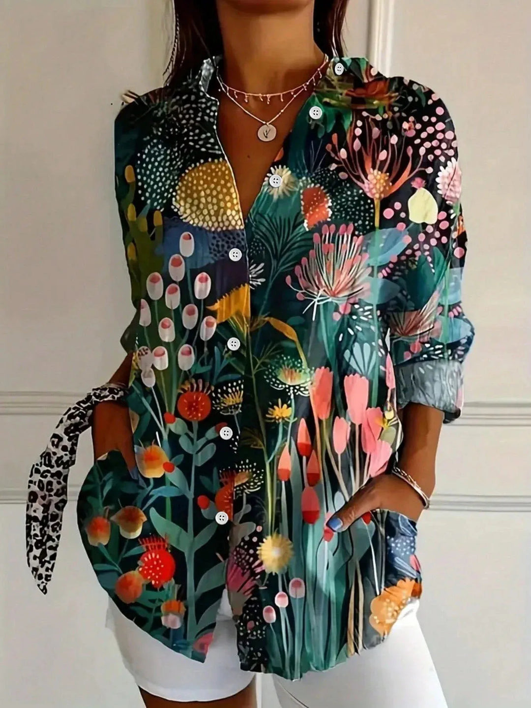 Brooklyn | Elegant Long Sleeve With Colorful Pattern Shirt