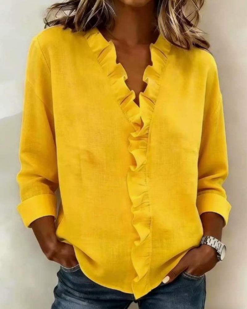 Ivy | Elegant blouse with long sleeves and V-neck