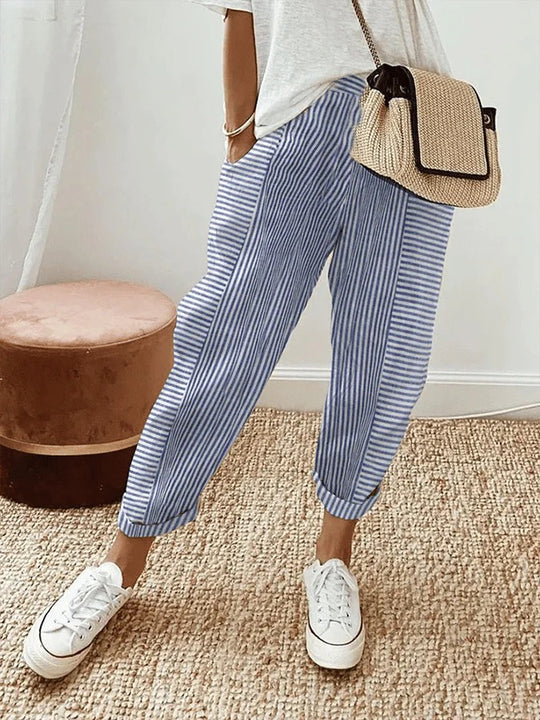 Charlotte | Striped Cotton Pants