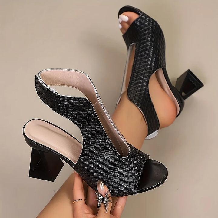Abigail | Elegant Woven Slingback Heel
