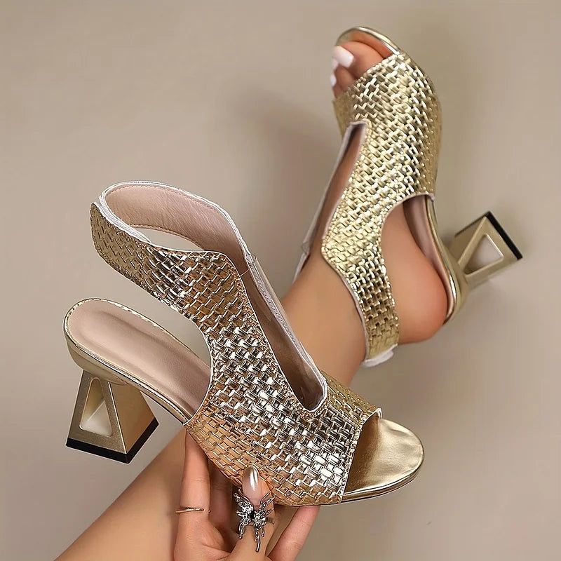 Abigail | Elegant Woven Slingback Heel