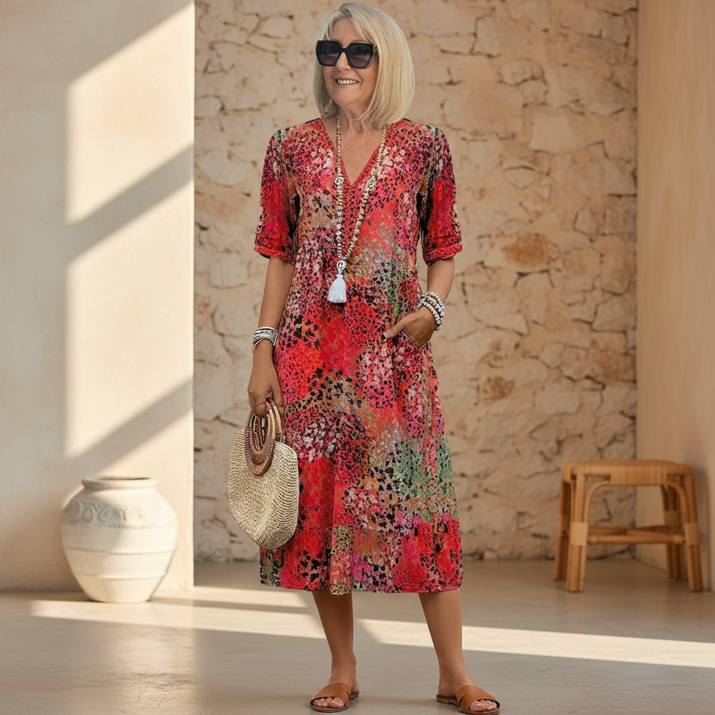 Emery | Elegant Printed Midi Dress