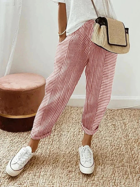Charlotte | Striped Cotton Pants